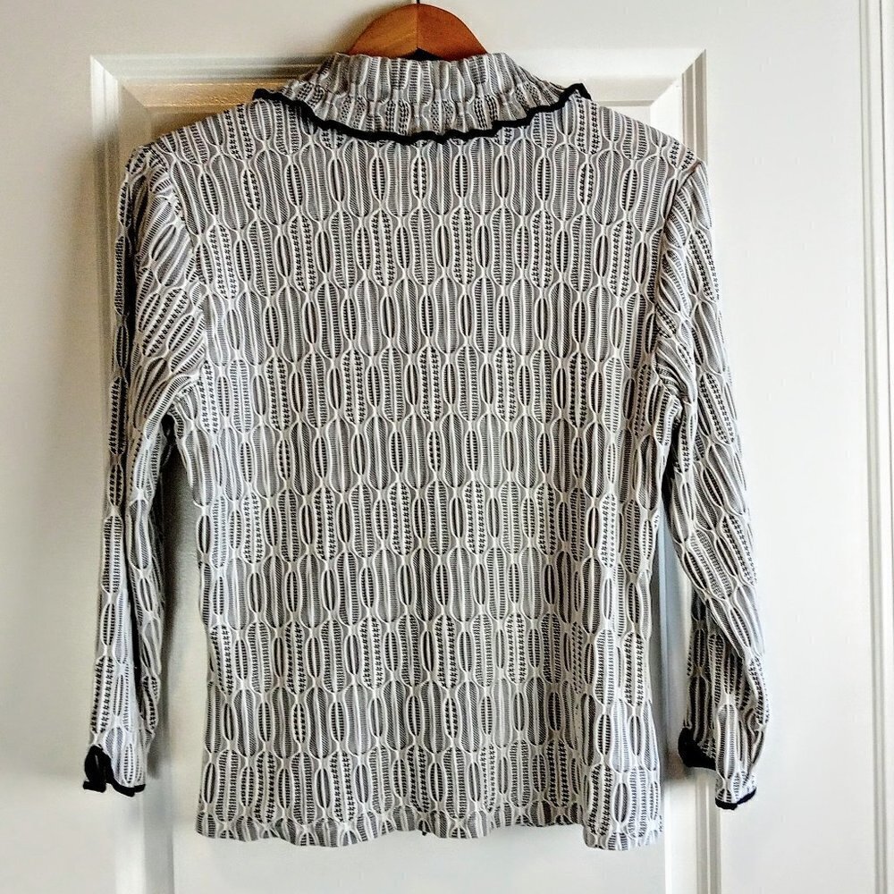 Samuel Dong Black White Stretch Double Zip Jacket - image 2